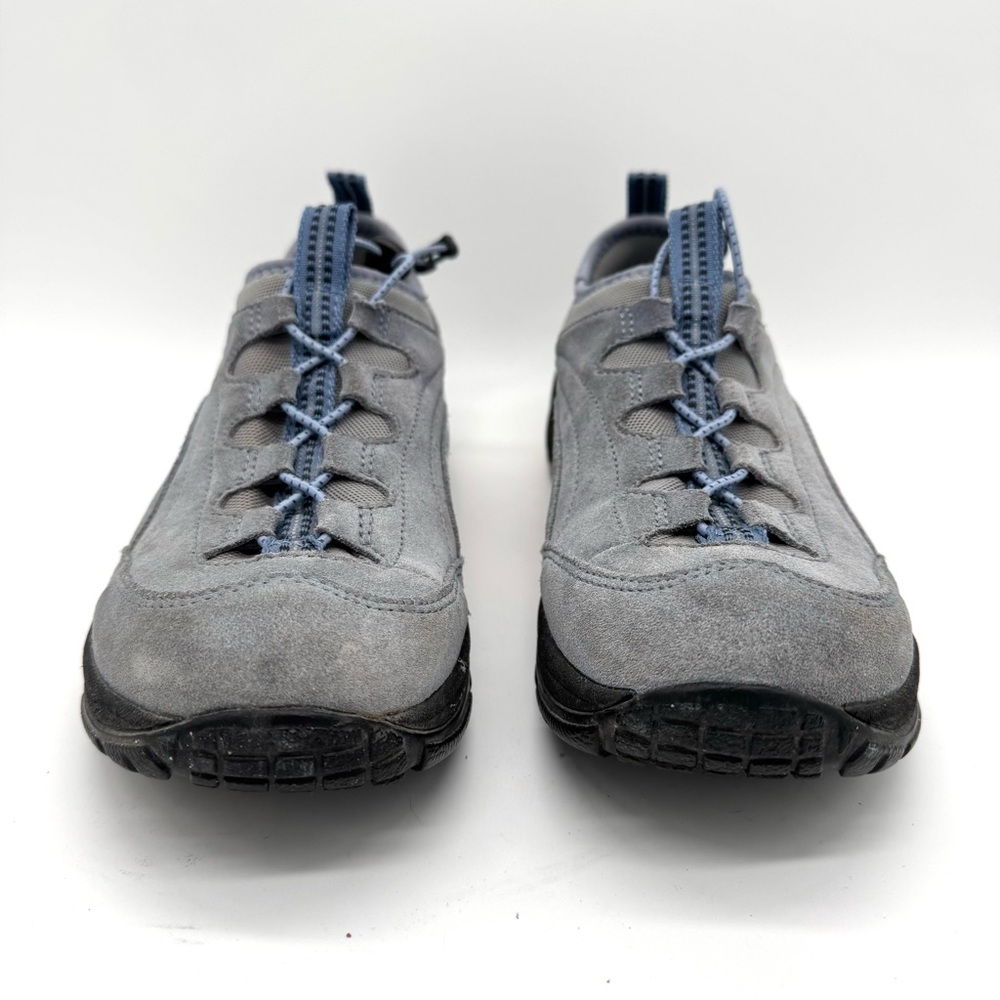 LL Bean Light Blue Suede Leather Bungee Lace Hiking Shoes Size 9.5 - Picture 2 of 9
